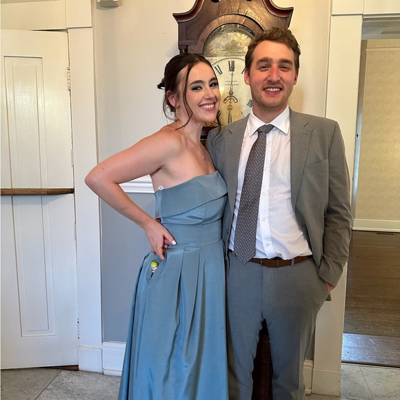 LULA KATE Blue Strapless Gown - Picture 1 of 2